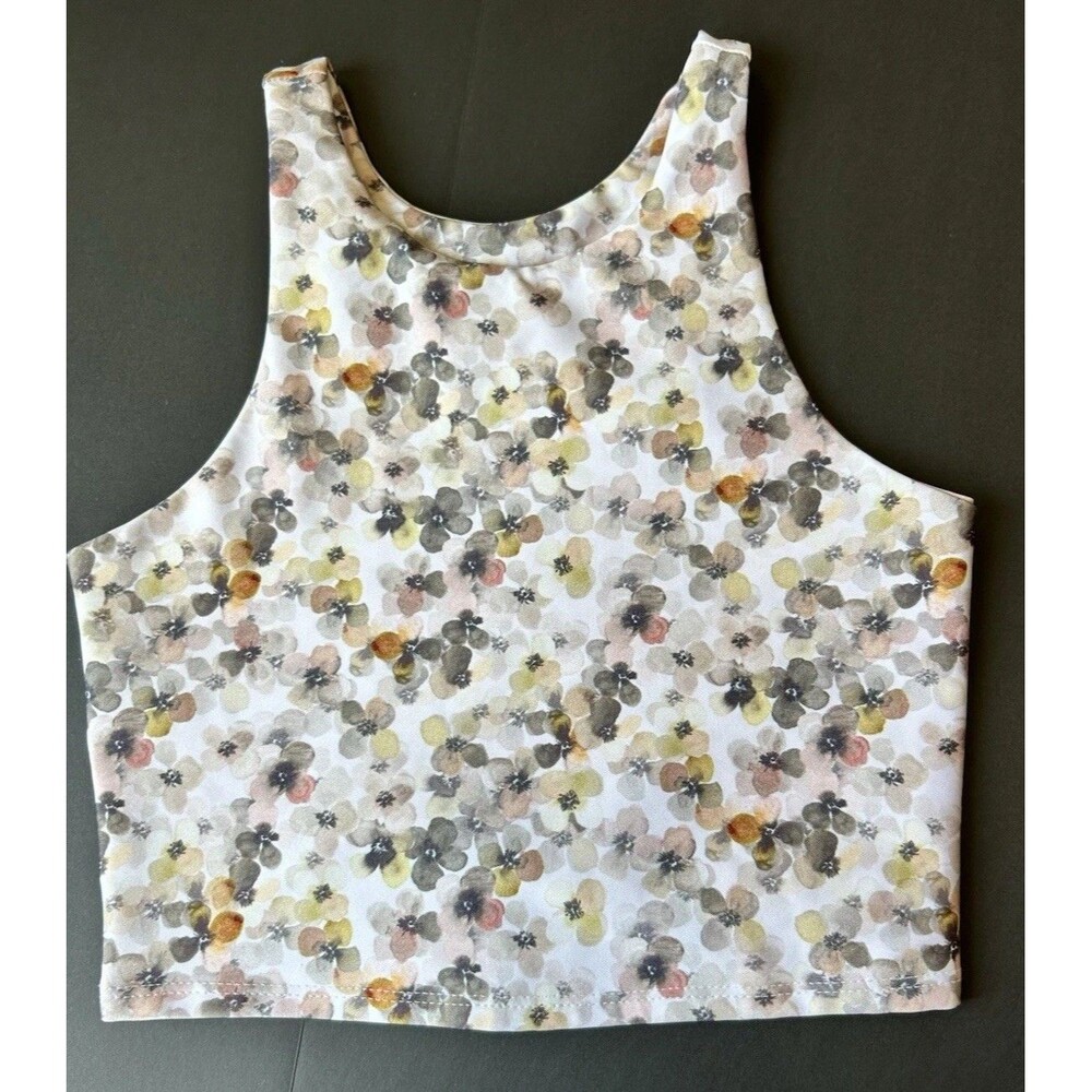 BECCA Floral Bralette Bikini Top Womens S Crop Swim Sports Bra Style EUC
